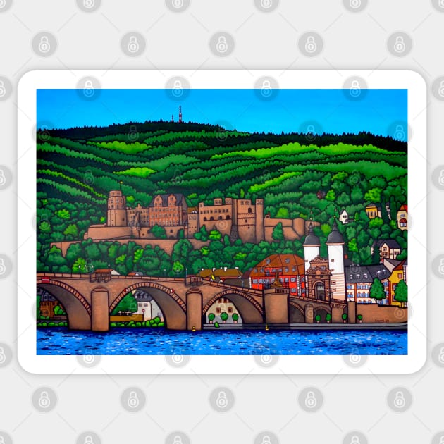 Heidelberg Castle and Old Bridge Sticker by ThomaeArt